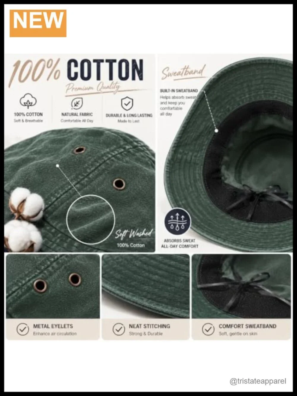 3 Pack Vintage Washed Cotton Bucket Hat Unisex Soft Fisherman Hat for Men Women